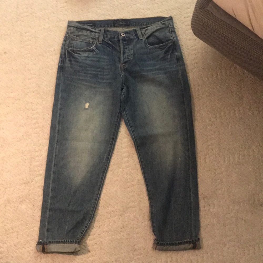 Lucky brand cropped boyfriend jeans